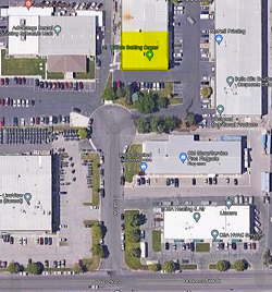 Map of parkinglot with our building highlighted